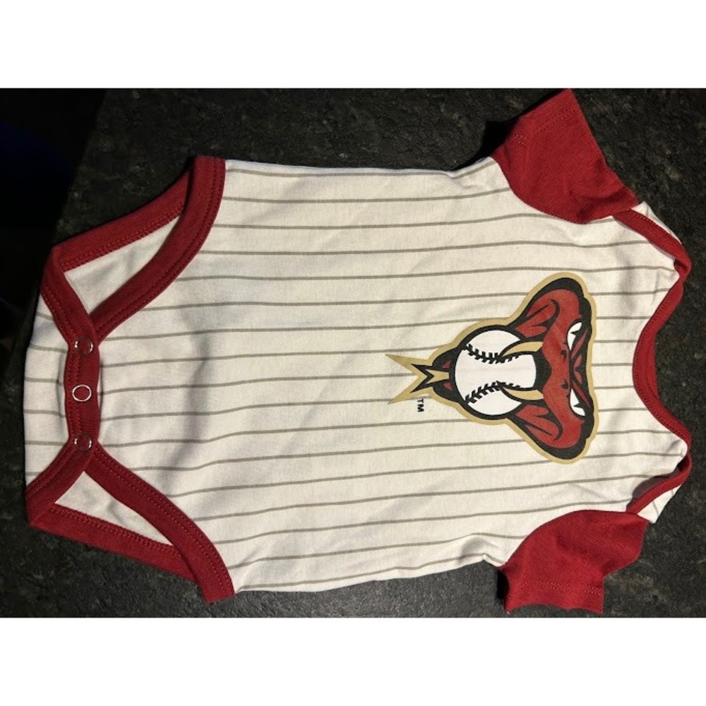 Arizona Diamondbacks Baby Onesie 3 pieces Pinstripe Red White MLB Baseball